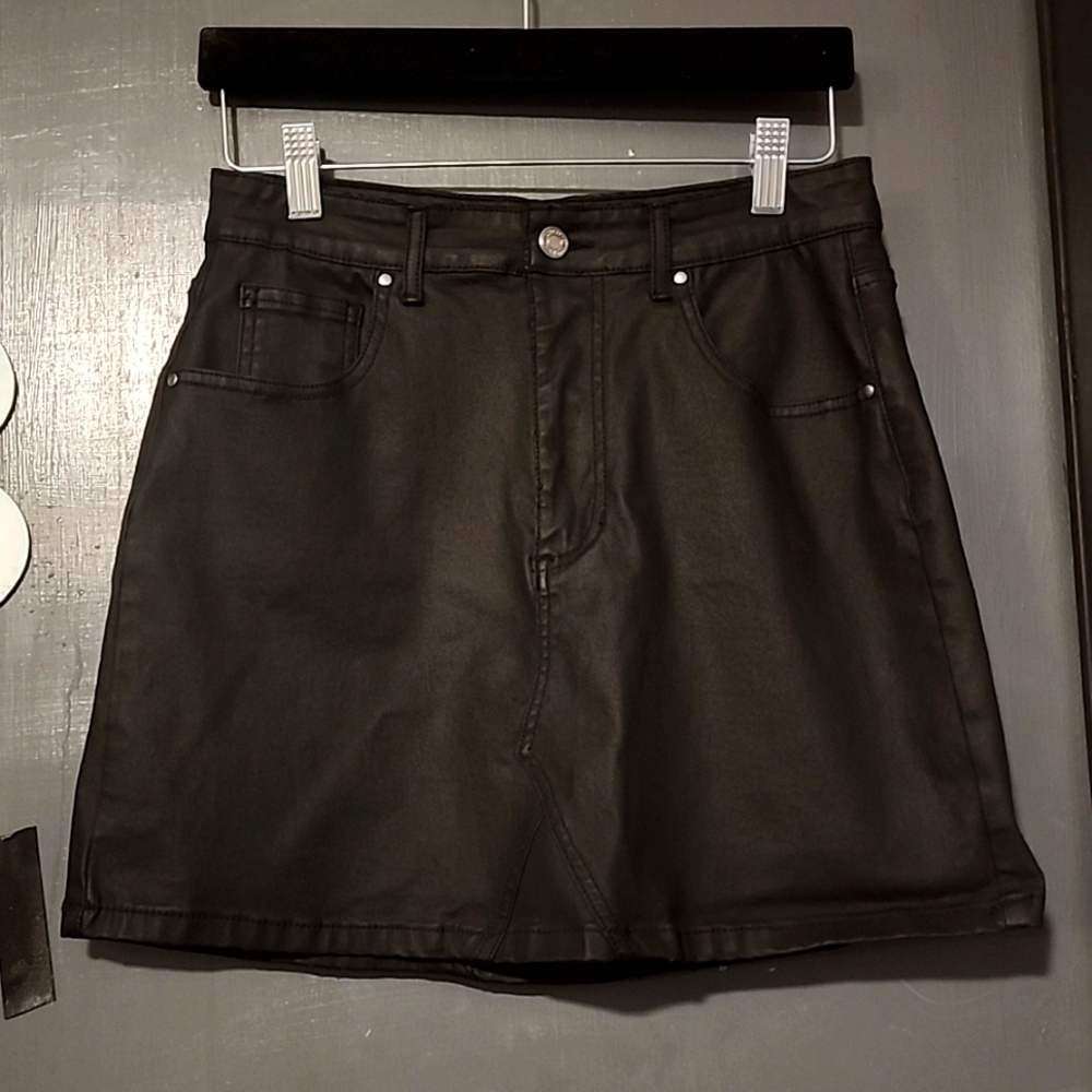 Black Pleather Skirt